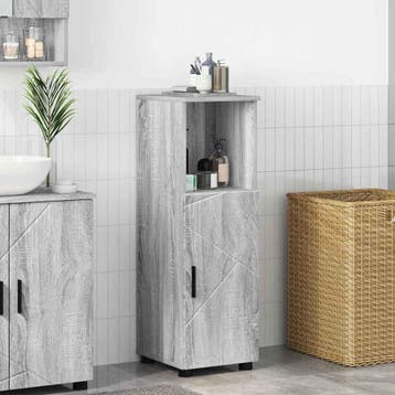 vidaXL Badkamerkast Grijs Sonoma 30 x 35 x 95 cm Bewerkt, Verzenden