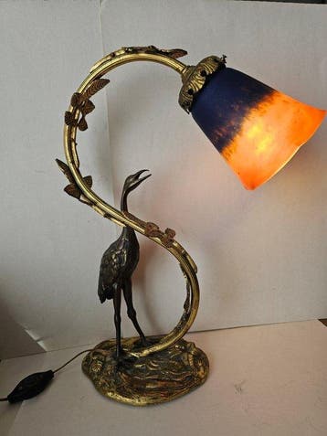 Lampe - Lampe de table bronze - Bronze patiné, Bronze doré,, Antiek en Kunst