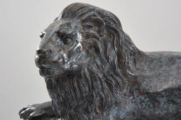 sculptuur, lion resting - 55 cm - Brons