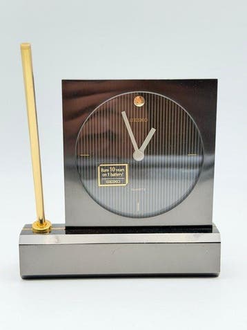 Tafelklok - Seiko - Steen, Metaal - 1960-1970 - Bureauklok, Antiquités & Art, Antiquités | Horloges