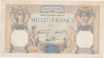 France Frankreich Fay 38/32 1 000 Francs Ceres en Merkur..., Verzenden, België