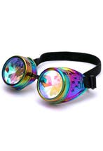 Goggles Steampunk Bril Oliekleurige Montuur Caleidoscoop Gla, Ophalen of Verzenden, Nieuw