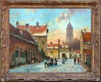 Fred Arends (1949) - Dorpsgezicht met kerk in de winter, Antiek en Kunst