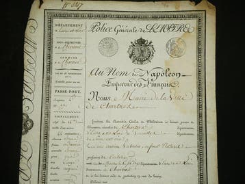 [Napoléon Bonaparte] - Passeport sous lEmpire [Chartres] -, Collections