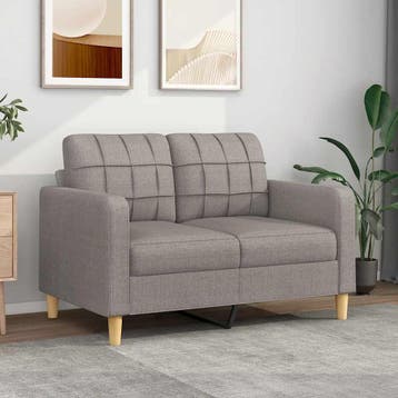 vidaXL Tweezitsbank / zetel 120 cm stof taupe, Verzenden