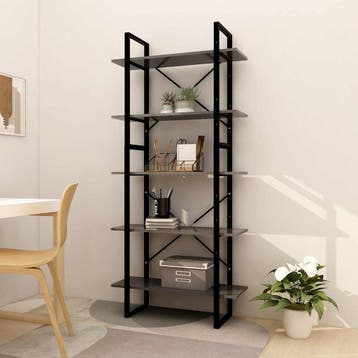 vidaXL Boekenkast met 5 schappen 80x30x175 cm bewerkt hout, Verzenden, Nieuw