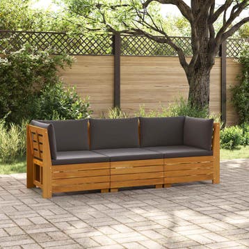 vidaXL 3 st Buiten bank set Massief Acacia Hout Bruin, Tuin en Terras, Verzenden, Nieuw