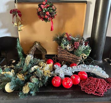 Kerstdecoratie (15) - Hout, Plastic, Textiel -, Nieuw