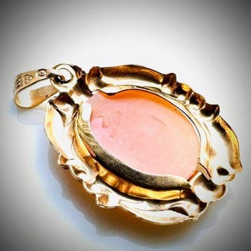 Zonder minimumprijs - Hanger - 18 karaat Geel goud, Cameo, Handtassen en Accessoires