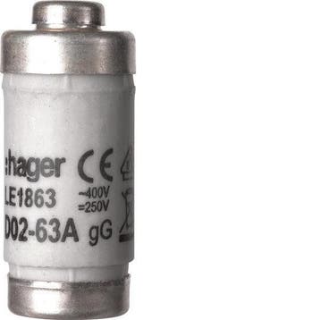 Hager D02 Smeltveiligheid 63A 400V Met Indicator - LE1863 [2, Doe-het-zelf en Bouw, Elektriciteit en Kabels, Verzenden, Nieuw