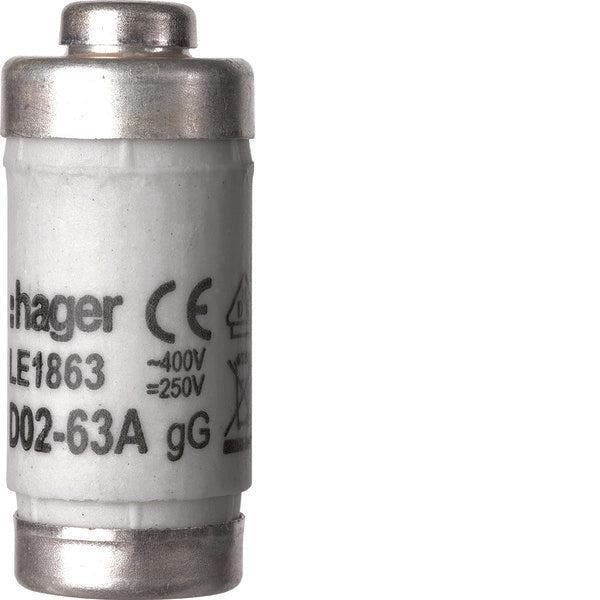 Hager D02 Smeltveiligheid 63A 400V Met Indicator - LE1863 [2, Doe-het-zelf en Bouw, Elektriciteit en Kabels, Verzenden
