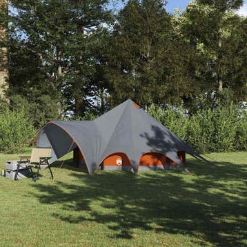 vidaXL Teepee Tent 3-Persoon 3-persoons Grijs en Oranje, Verzenden, Nieuw
