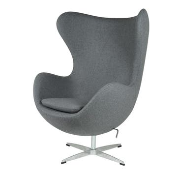 Lounge stoel Egg stoel Kasjmier grijs, Verzenden, Nieuw