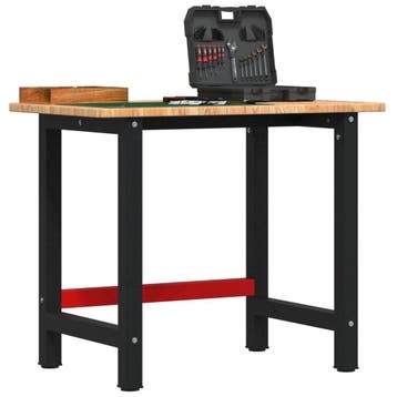 vidaXL Werkbank rechthoek 100x60x81,5 cm massief eikenhout, Doe-het-zelf en Bouw, Verzenden, Nieuw