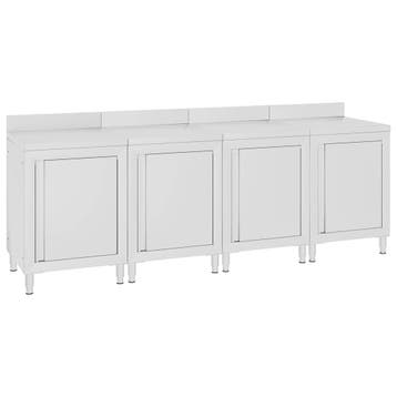 vidaXL Werktafelkast commercieel 240x60x96 cm roestvrij, Verzenden