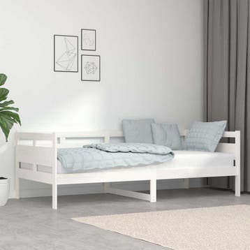 vidaXL Slaapbank massief grenenhout wit 90x200 cm, Verzenden, Nieuw