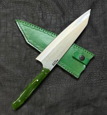 Keukenmes - Japanse mes. Handgemaakt koksmes. 12C27 staal,