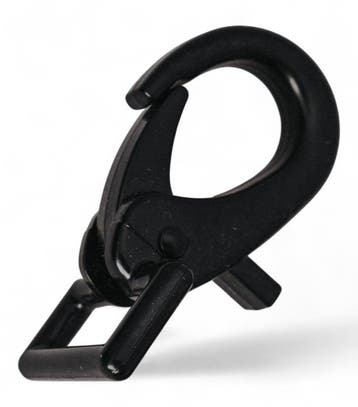 Musketonhaak met rechthoekige clip 22 en 25mm Zwart, Verzenden, Nieuw