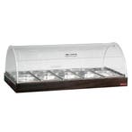 Vitrineplateau | Wengé | Plexiglas Koepel | 5x 1/3 GN + 5x, Verzenden, Nieuw in verpakking