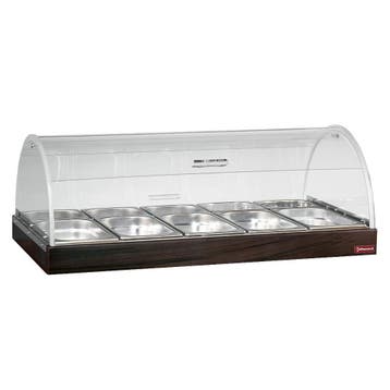Vitrineplateau | Wengé | Plexiglas Koepel | 5x 1/3 GN + 5x, Verzenden, Nieuw in verpakking