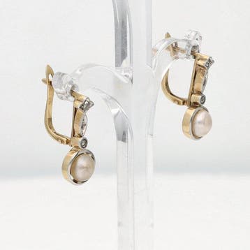Boucles doreilles - 18 carats Or jaune, Or blanc Diamant, Nieuw
