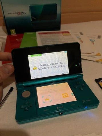 Nintendo - Nintendo 3DS - Aqua Blue + Caricatore Originale +, Nieuw