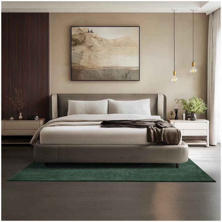 Kortpolig vloerkleed Soft Zone - 140 x 200 cm, groen, Huis en Inrichting, Stoffering | Tapijten en Vloerkleden, Verzenden