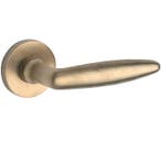 Deurklink op geveerd rozet Dudok/Vivo messing antiek, Nieuw