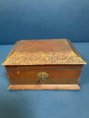 Sieradendoos - Oude juwelenkist van Napoléon III-leer -