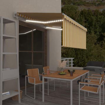 vidaXL Luifel automatisch met gordijn LED windsensor 3x2,5 m, Verzenden, Nieuw