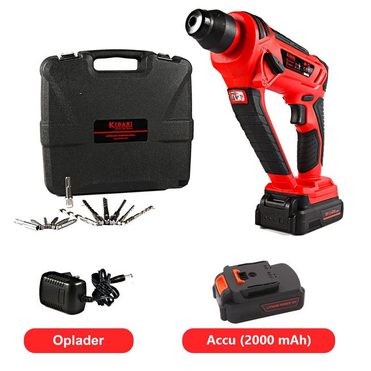 Kibani 18V Accu Boorhamer - Inclusief 2000mAh Accu En, Jardin & Terrasse, Outils à main