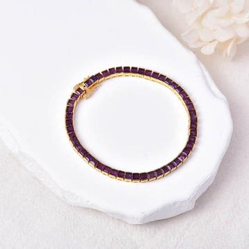 Zonder minimumprijs - Armband Zilver - Amethist -, Handtassen en Accessoires, Armbanden, Nieuw