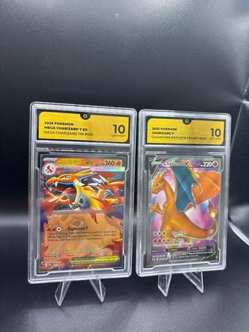 Pokémon - 2 Graded card Charizard Lot - GG 10, Nieuw