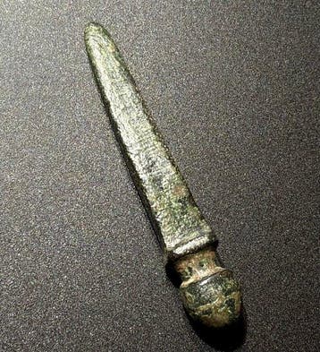 Romain antique Bronze Superbe amulette de gladiateurs en