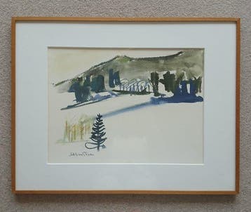 Staf Van Elzen (1915-1987) - Abstract Landschap met boom en