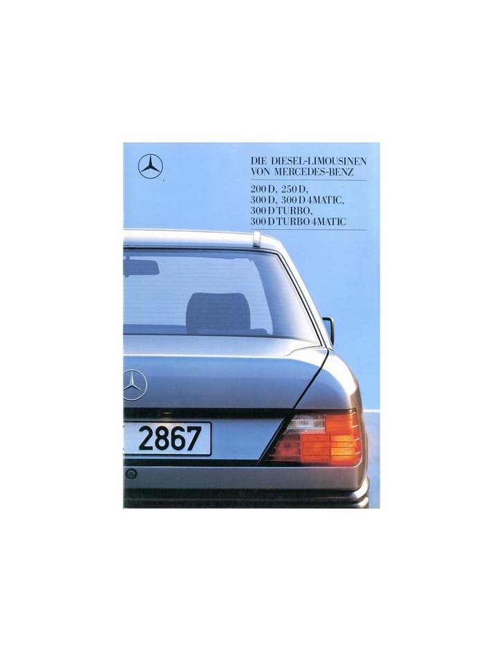 1988 MERCEDES BENZ E KLASSE DIESEL BROCHURE DUITS, Livres, Autos | Brochures & Magazines, Enlèvement ou Envoi