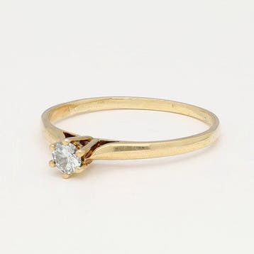 Ring - 14 karaat Geel goud - 0.25ct. tw. Diamant, Nieuw
