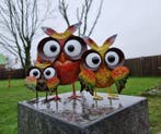 Statue, Happy Owl Family Metal - 22 cm - Métal - 2026