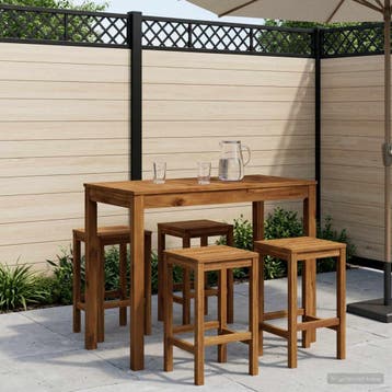 vidaXL Tuin Bar Tafel Naturel 108,5 x 55 x 105 cm Massief, Verzenden