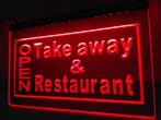 OPEN & take away neon bord lamp LED  verlichting reclame lic, Verzenden, Nieuw