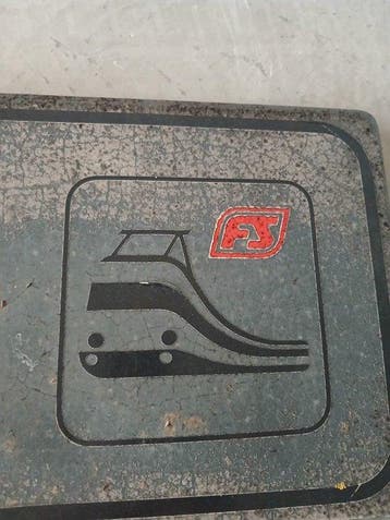 Spoorwegemplacement met FS-logo - Verkeersbord - Aluminium,, Hobby & Loisirs créatifs, Trains miniatures | Échelles Autre