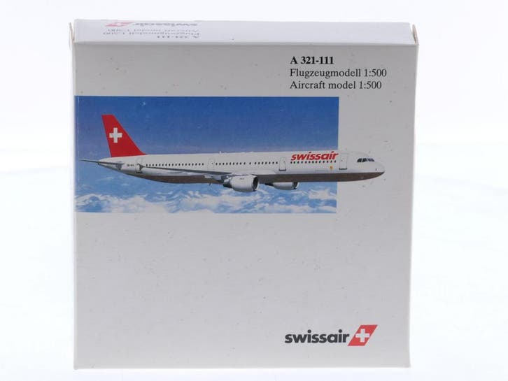 Schaal 1:500 Herpa 508612 Airbus A321-111 Swissair Reg NA..., Hobby en Vrije tijd, Modelbouw | Vliegtuigen en Helikopters, Zo goed als nieuw