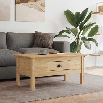 vidaXL Salontafel BODO Honing bruin 100 x 55 x 46 cm Bewerkt, Verzenden, Nieuw