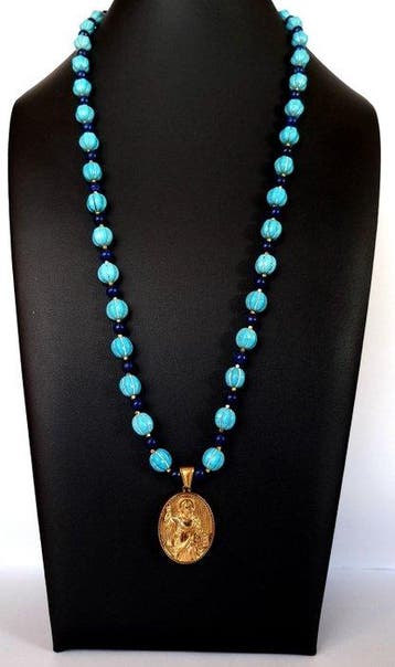 Lapis-lazuli & Howlite turquoise – Beschermheilige van