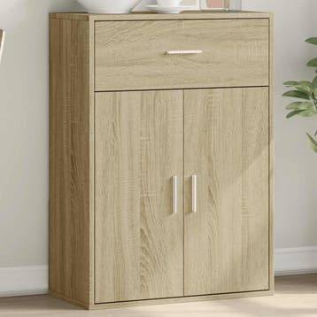 vidaXL Dressoir 60x30x84 cm bewerkt hout sonoma eikenkleurig, Verzenden, Nieuw