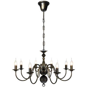 vidaXL Kroonluchter zwart metaal 8 x E14 lampen, Verzenden, Nieuw