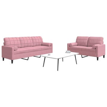 vidaXL 2-delige Loungeset met kussens en bolsters fluweel, Verzenden, Nieuw