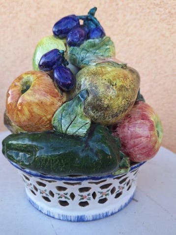 Tafelmiddenstuk - Majolica - trionfo fruit en groenten