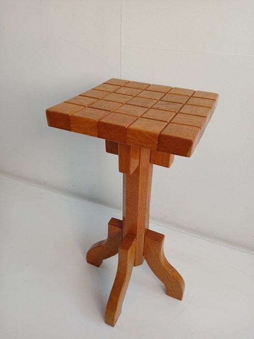 Plantentafel - Eik - Vintage plantentafel / bijzettafel uit, Antiek en Kunst, Kunst | Designobjecten