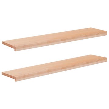 vidaXL Trapmatten 2 st Naturel 110 x 30 x 2 cm Massief, Verzenden, Nieuw